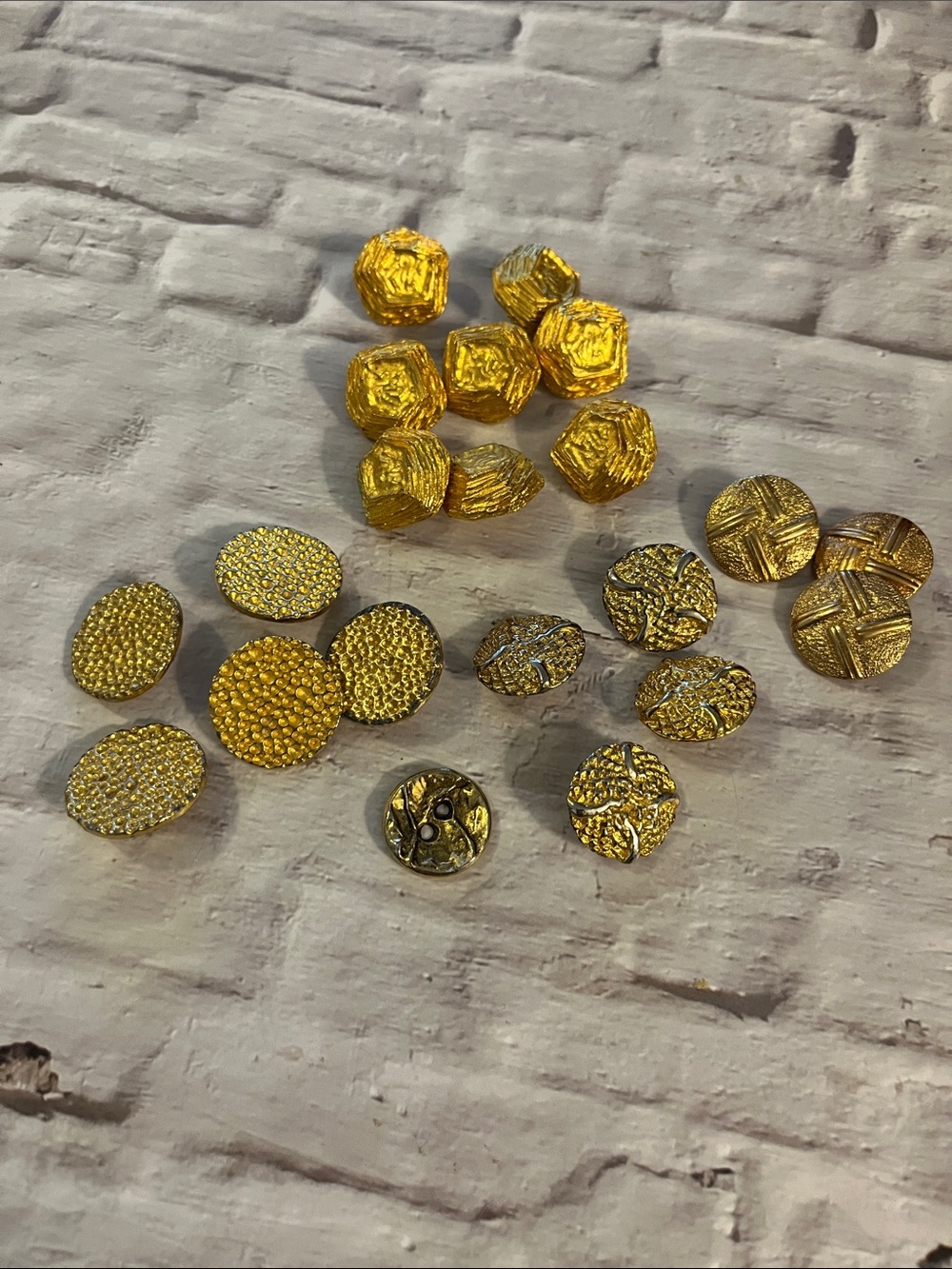 Vintage Gold-Tone Decorative Button Lot